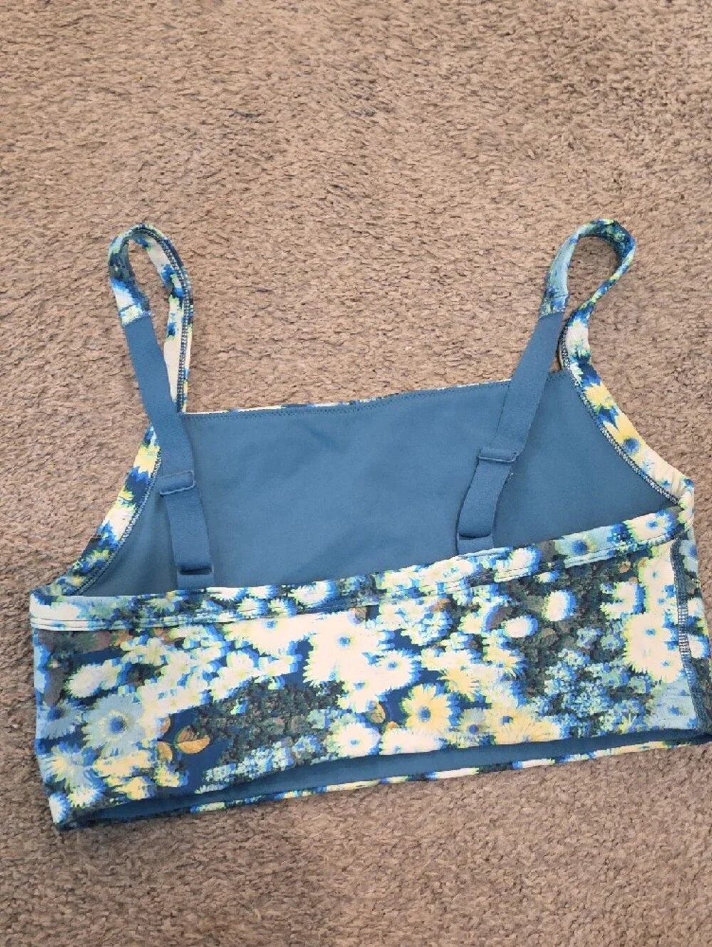 aerie Floral Strappy Crop Top - Blue & Yellow - Picture 3 of 7